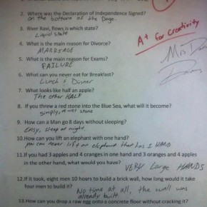 unexpected test answers y